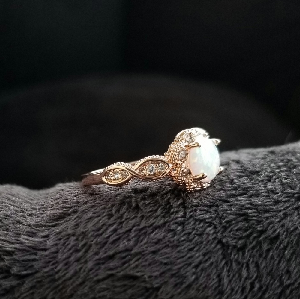 🔥LAST 1🔥NEW ROSE GOLD FIRE OPAL RING - Picture 10 of 11